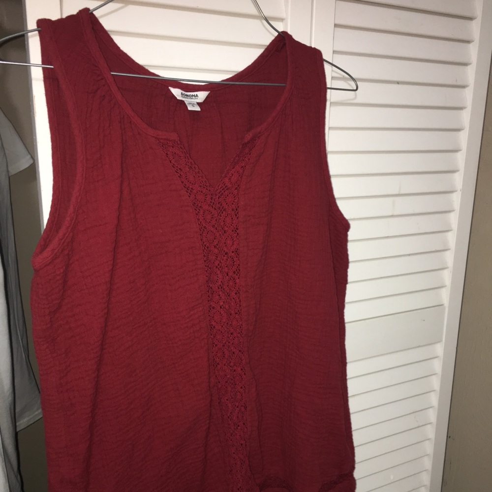 Red boho blouse
